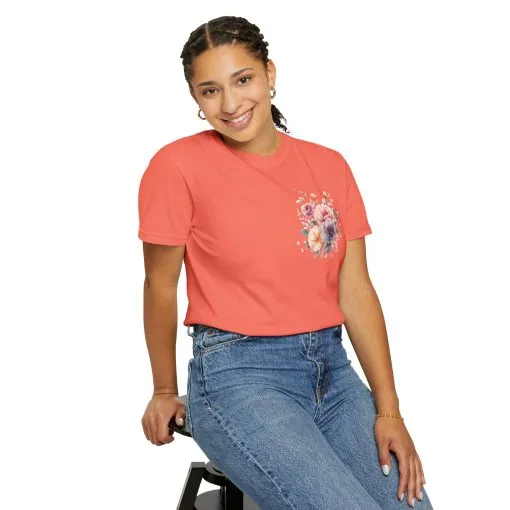 Floral Unisex Garment-Dyed T-shirt - Soft Summer Vibes - Image 8