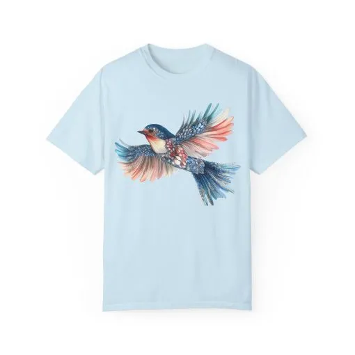 Colorful Bird Art Unisex T-Shirt - Nature-Inspired Garment-Dyed Tee - Image 17