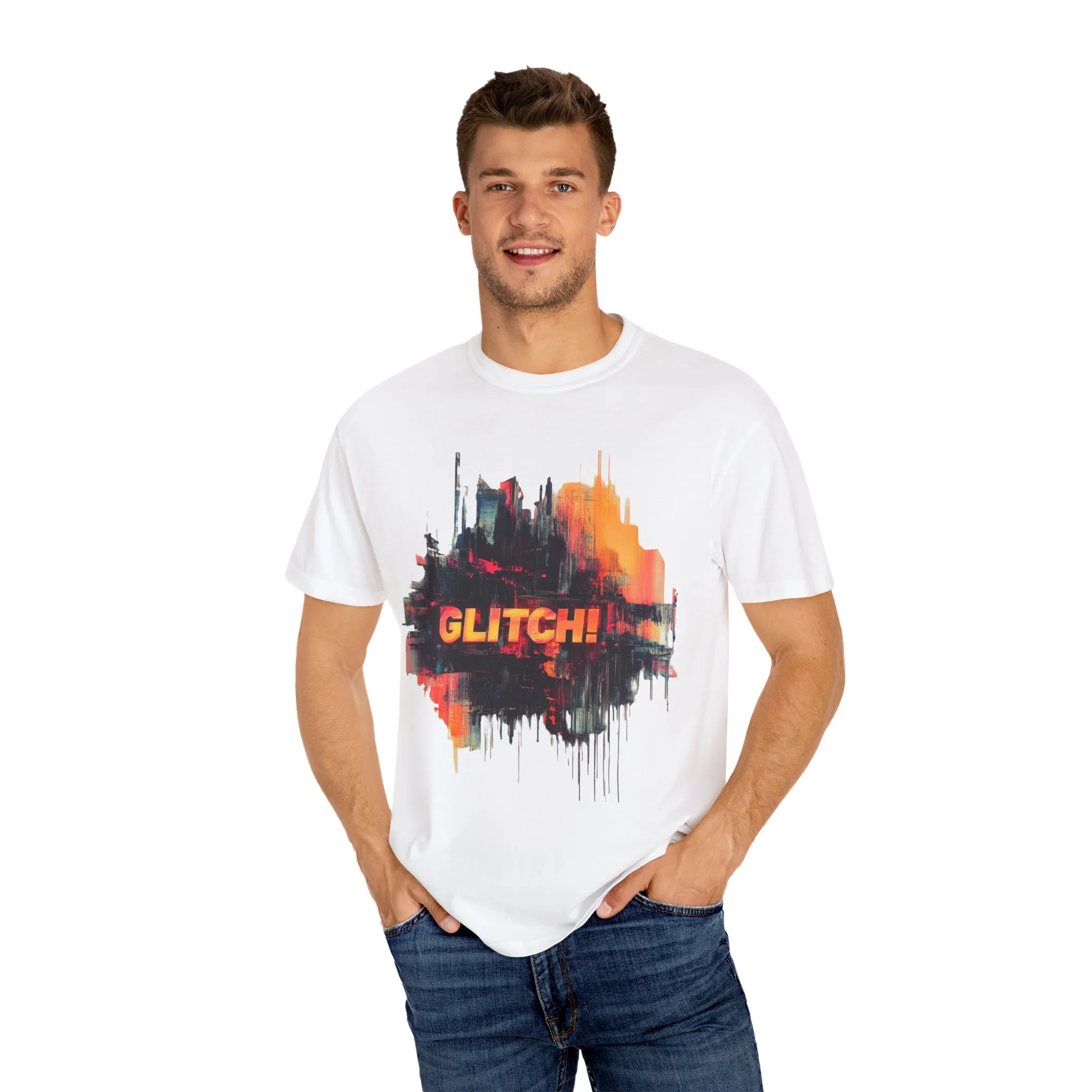 Trendy Unisex ‘GLITCH!’ T-Shirt - Vibrant Streetwear Inspired Tee - Image 7