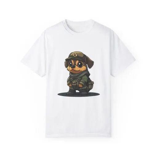 Cute Military Dog Graphic Unisex T-Shirt