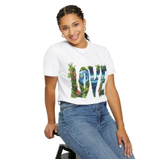 Garment-Dyed Love T-Shirt | Nature-Inspired Unisex Tee - Image 4