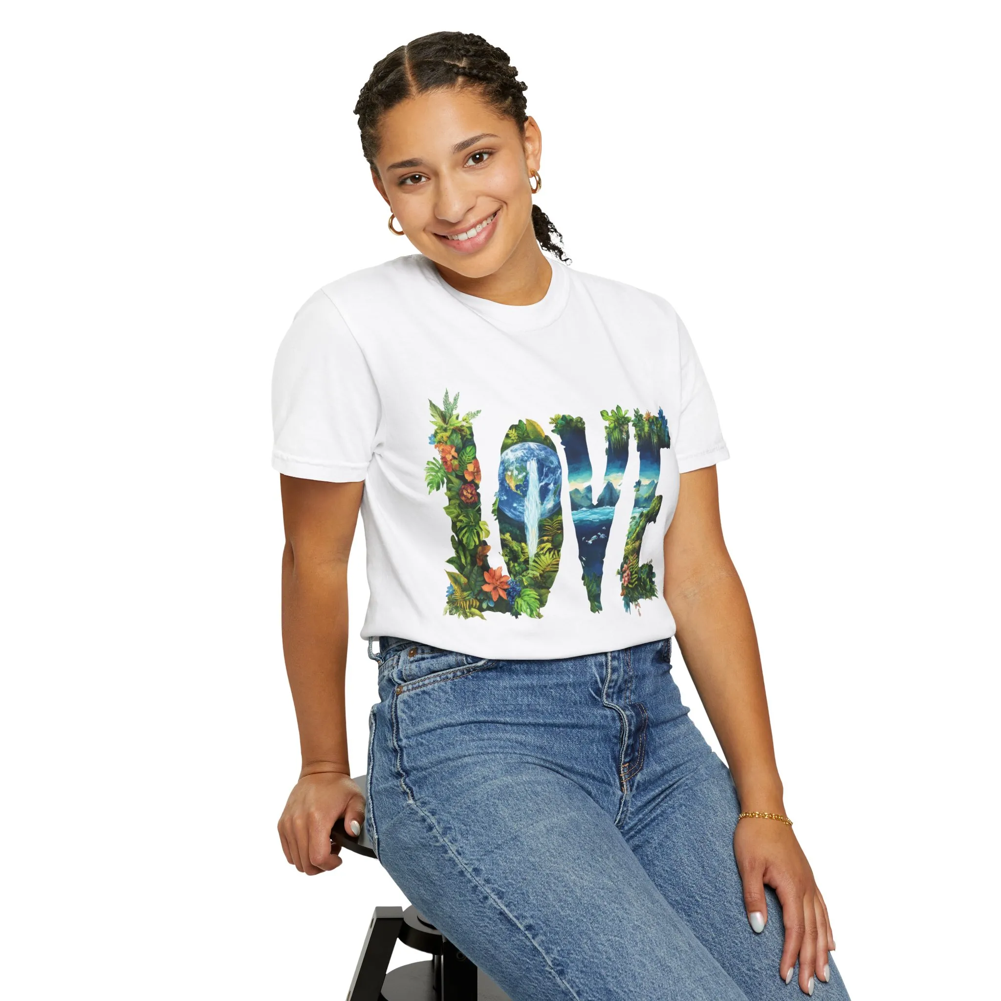Garment-Dyed Love T-Shirt | Nature-Inspired Unisex Tee - Image 4