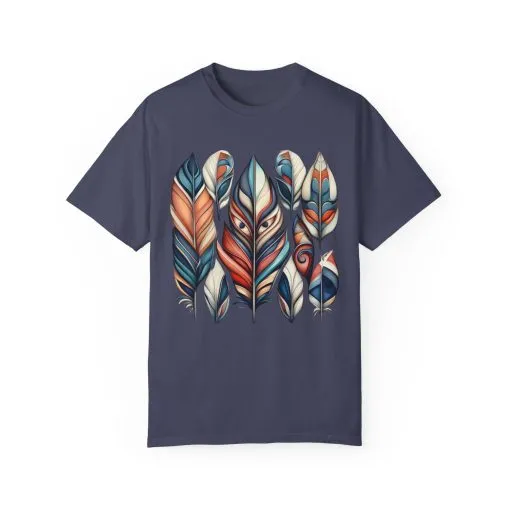 Bohemian Feathers Unisex T-Shirt - Artistic Nature Design - Image 51