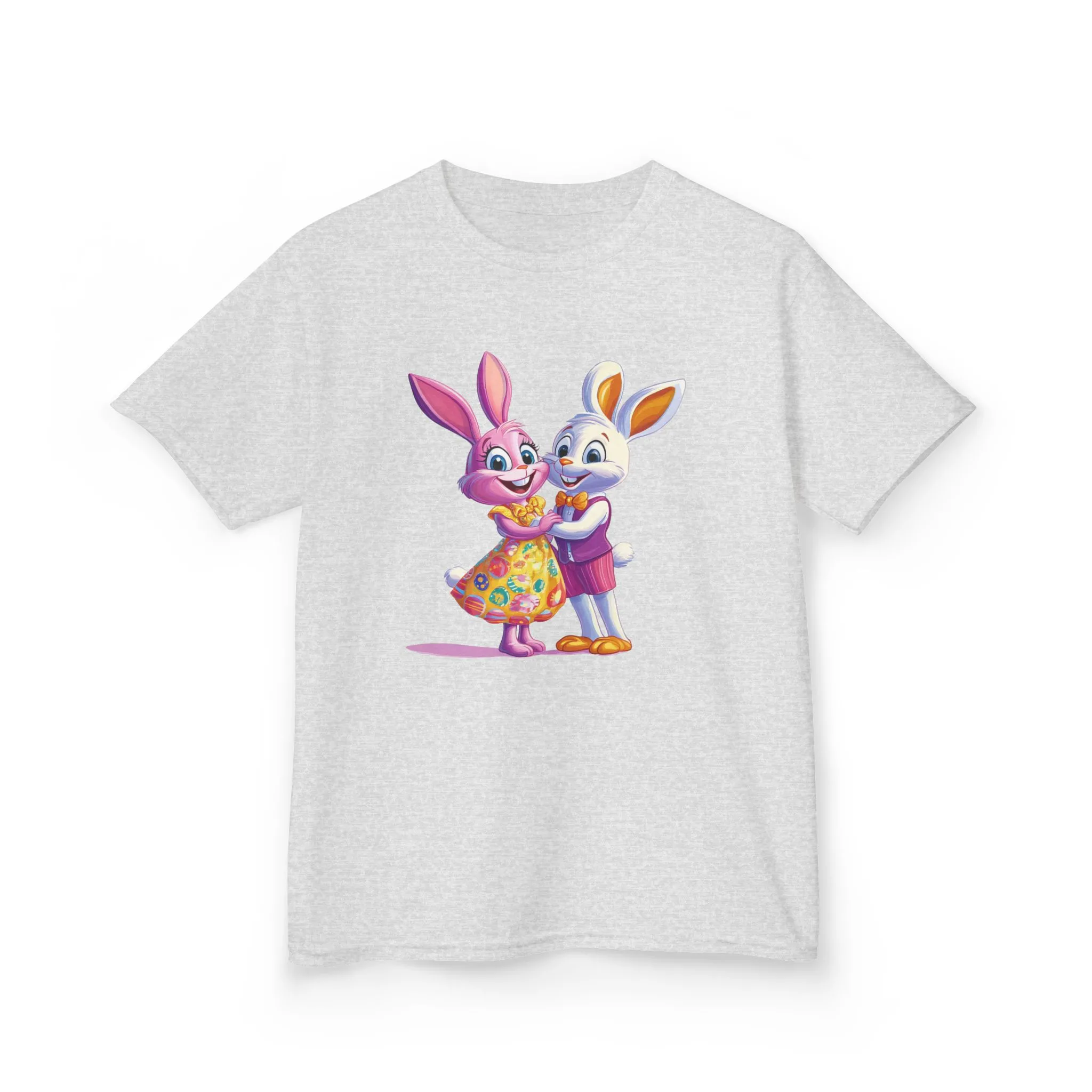 Cute Bunny Love Kids Heavy Cotton Tee - Adorable Cartoon Design for Spring Celebrations - Image 8