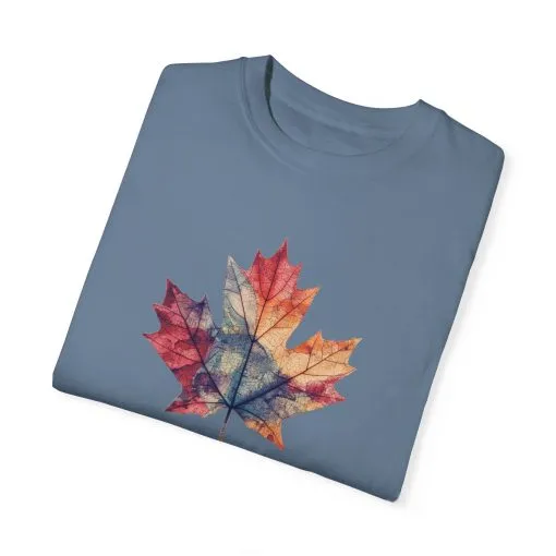 Autumn Maple Leaf Unisex Garment-Dyed T-Shirt - Image 22