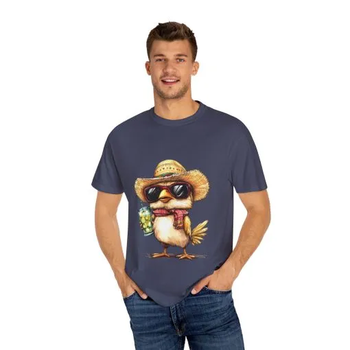 Funny Beach Bird T-Shirt - Unisex Garment-Dyed Summertime Tee - Image 3