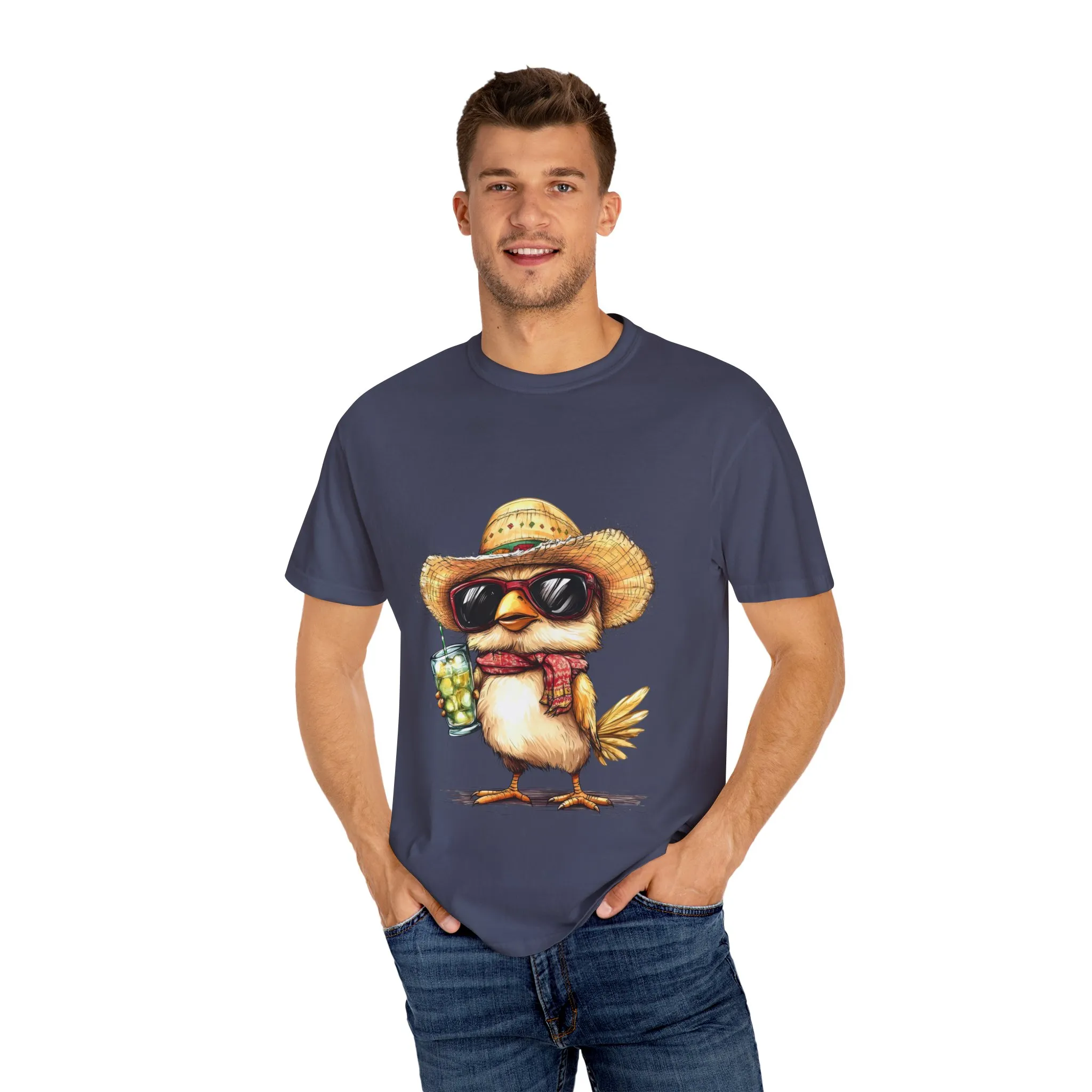 Funny Beach Bird T-Shirt - Unisex Garment-Dyed Summertime Tee - Image 3