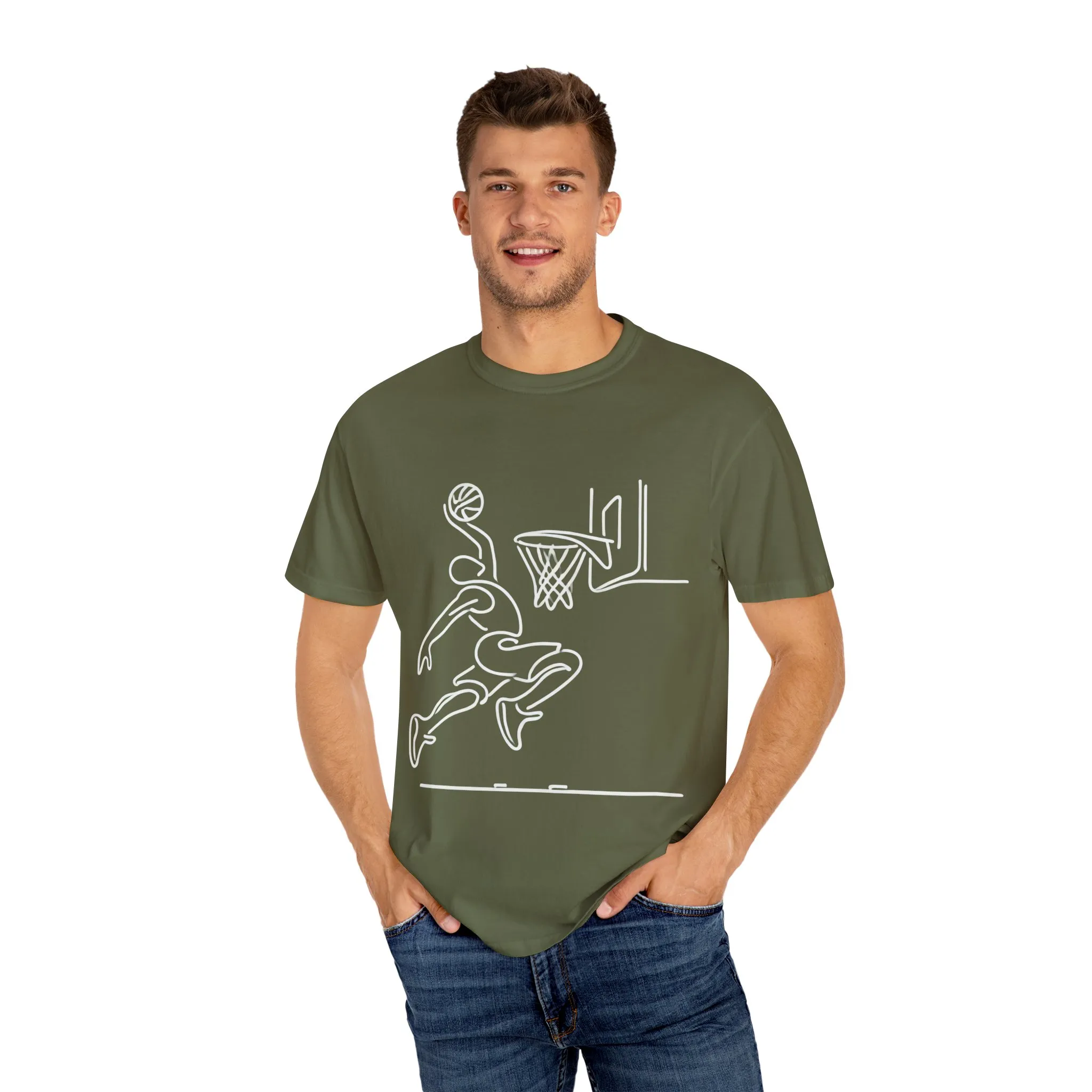 Unisex Basketball Outline T-shirt - Sporty Graphic Tee for Athletes - Image 11