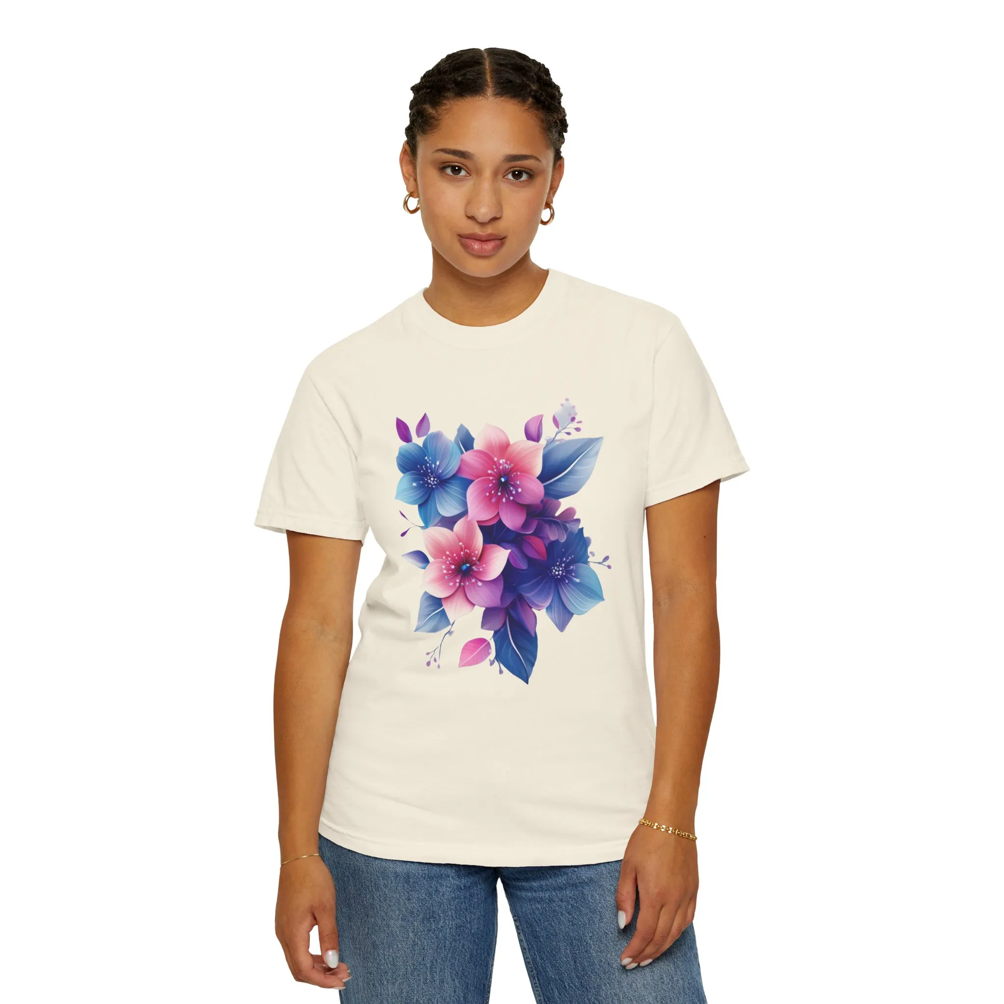 Floral Vibe Unisex Garment-Dyed T-Shirt | Comfortable, Stylish Tee for Nature Lovers - Image 7