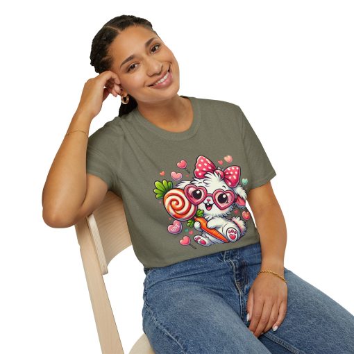Cute Bunny Love Unisex Softstyle T-Shirt - Perfect for Valentine's Day and Spring Celebrations - Image 35
