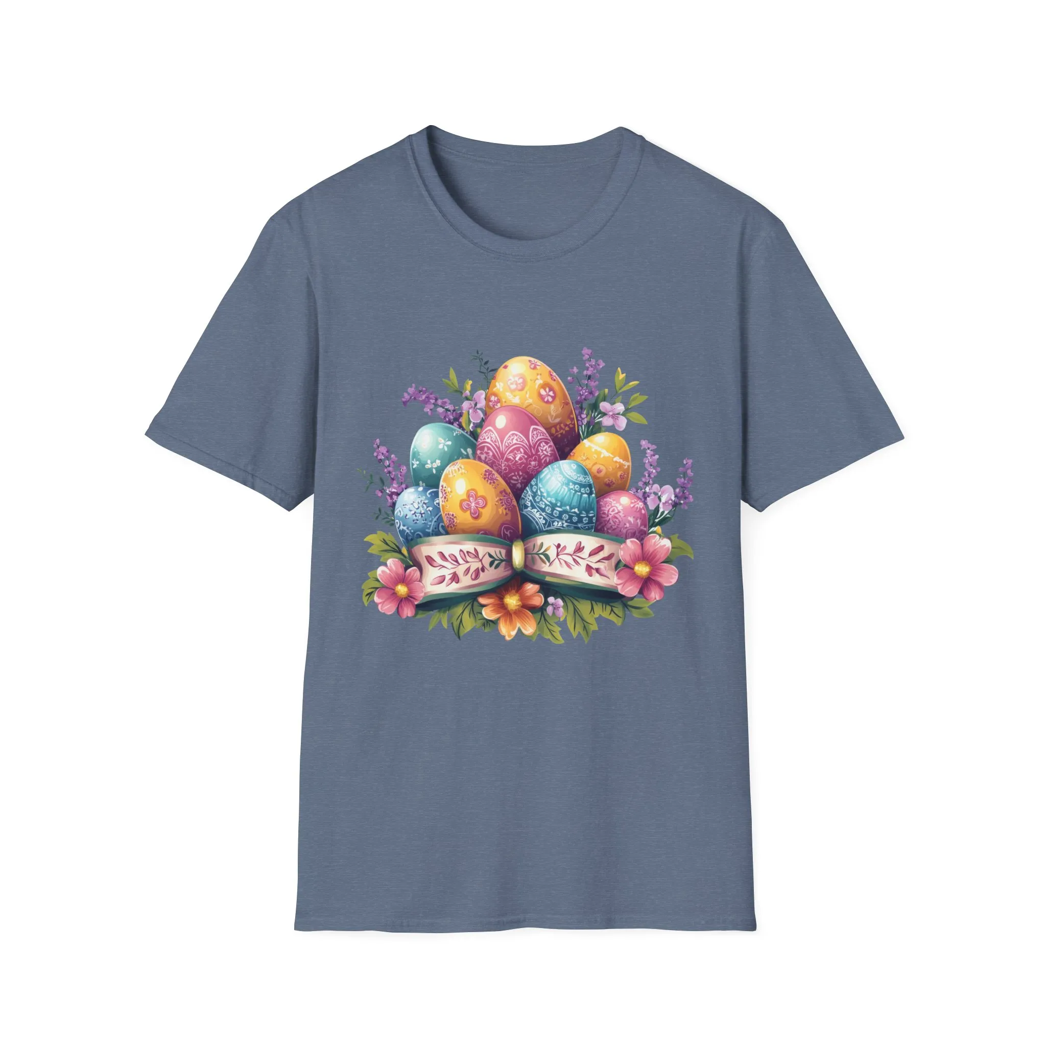 Easter Floral Eggs Unisex Softstyle T-Shirt - Image 37