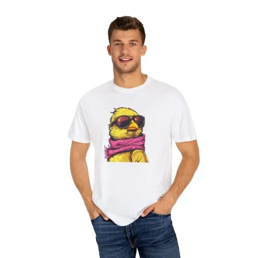 Cool Chick Unisex Garment-Dyed T-Shirt - Fun Bird Design - Image 4