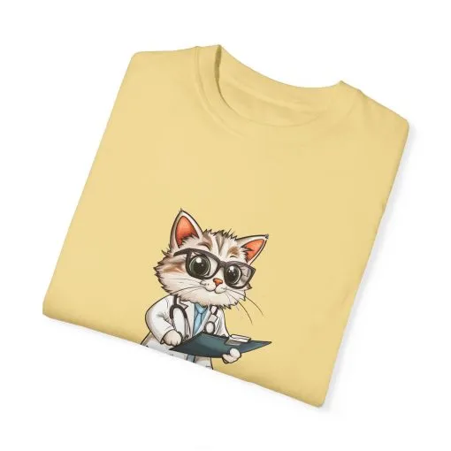 Funny Cat Doctor Unisex Garment-Dyed T-Shirt - Image 33