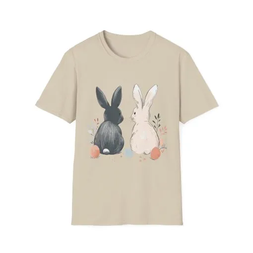Cute Bunny Love Unisex Softstyle T-Shirt for Easter Celebrations - Image 6
