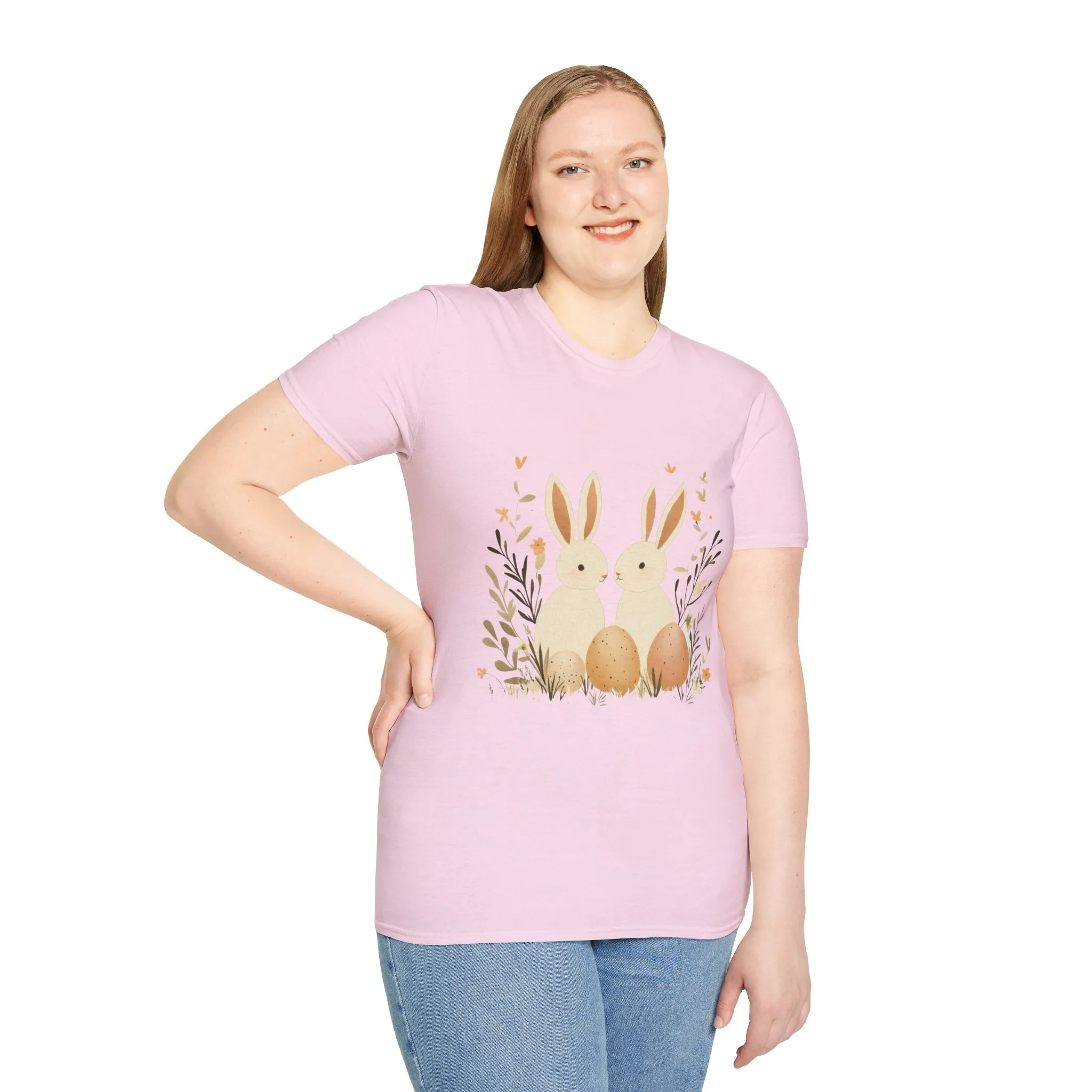 Easter Bunny Graphic Unisex Softstyle T-Shirt - Image 51