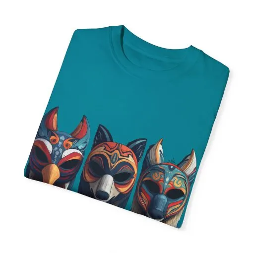 Tribal Mask Unisex Garment-Dyed T-Shirt | Artistic & Colorful Graphic Tee - Image 22