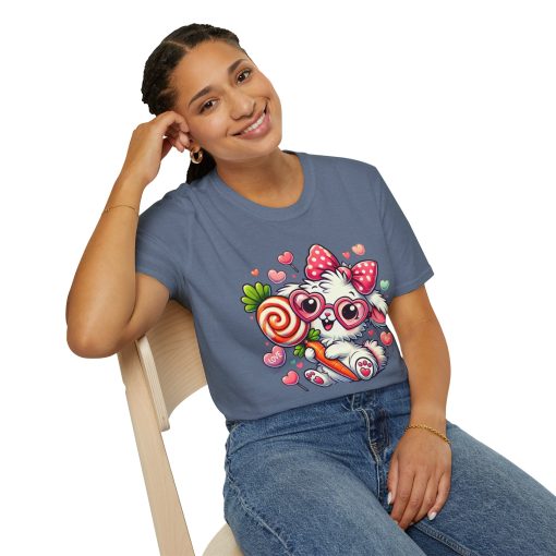 Cute Bunny Love Unisex Softstyle T-Shirt - Perfect for Valentine's Day and Spring Celebrations - Image 50