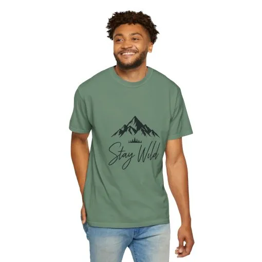 Stay Wild Unisex Garment-Dyed T-Shirt - Adventure & Nature Inspired - Image 32