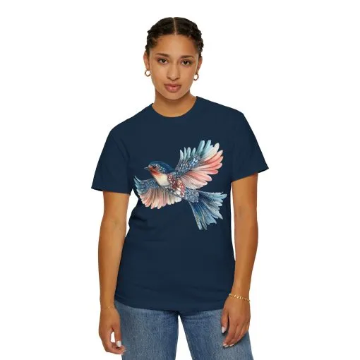 Colorful Bird Art Unisex T-Shirt - Nature-Inspired Garment-Dyed Tee - Image 31