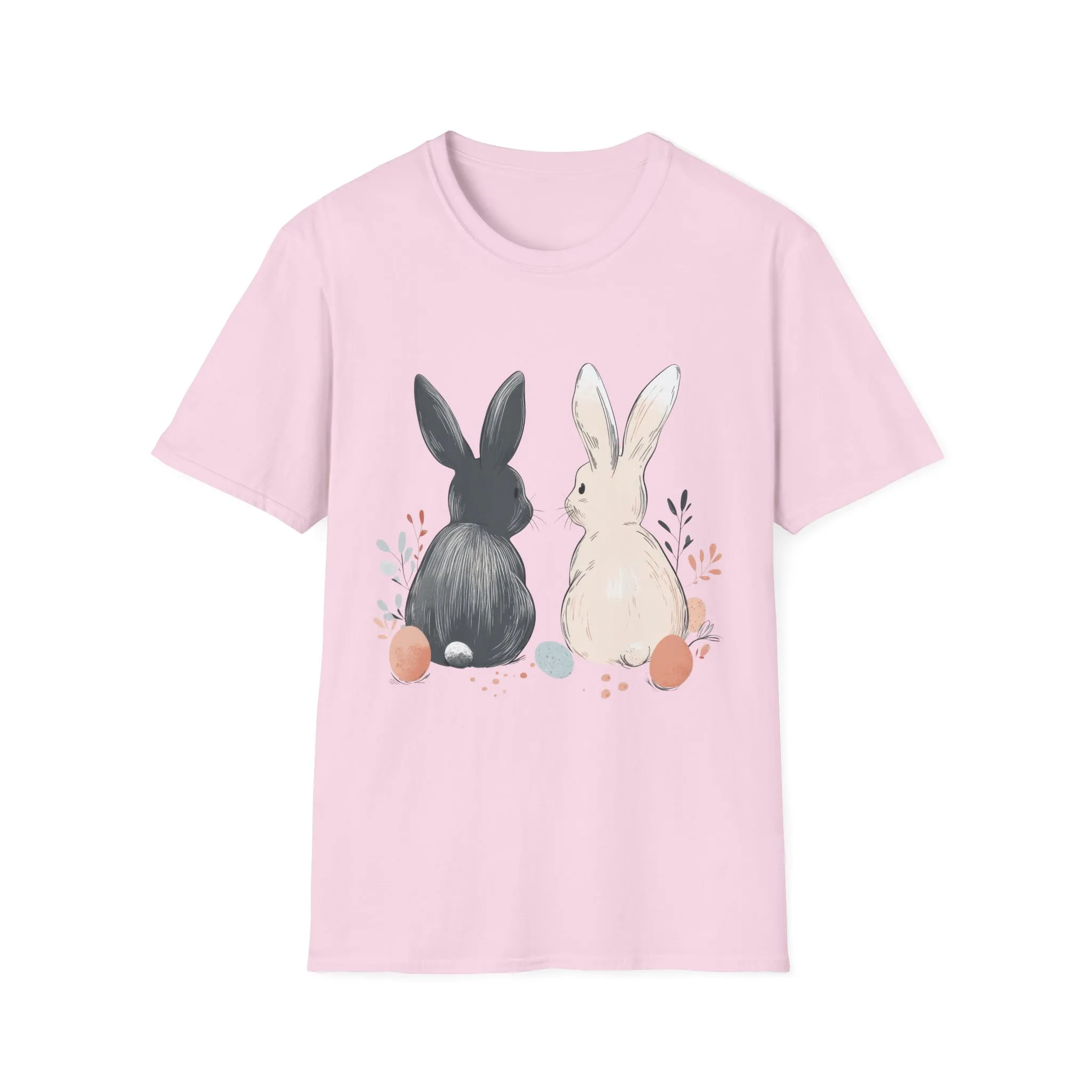 Cute Bunny Love Unisex Softstyle T-Shirt for Easter Celebrations - Image 56