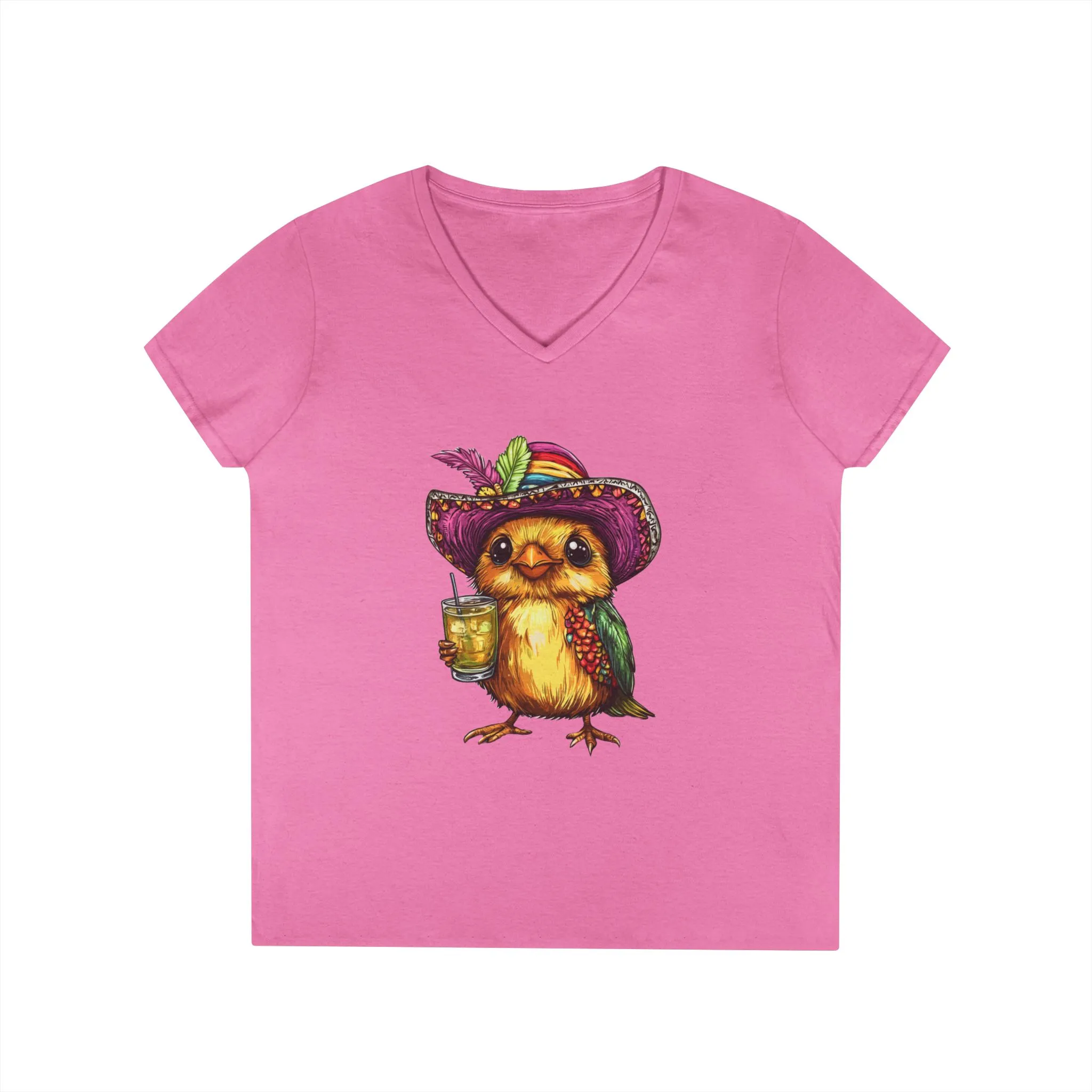 Fun Party Owl V-Neck T-Shirt for Ladies - Image 11