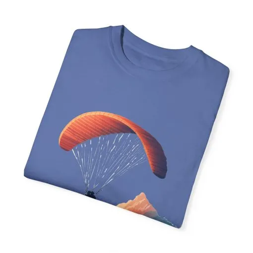 Adventure Awaits Unisex Garment-Dyed T-shirt - Paragliding and Mountain Design - Image 30