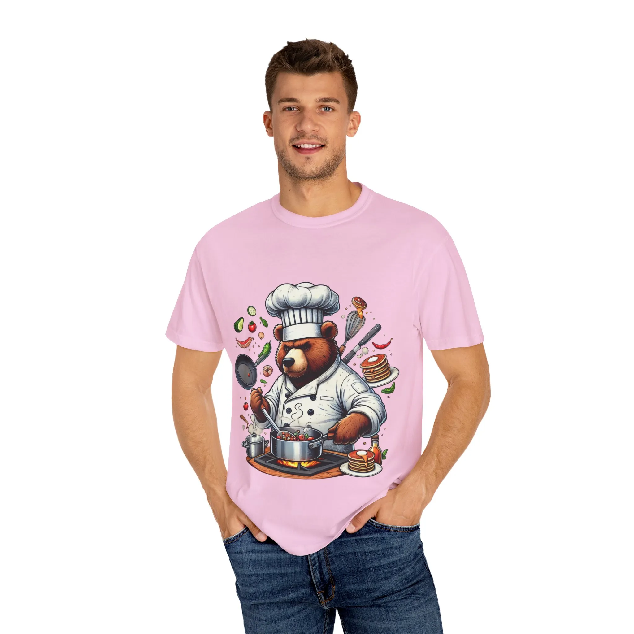Chef Bear Unisex Garment-Dyed T-Shirt - Perfect for Cooking Lovers and Foodies - Image 39