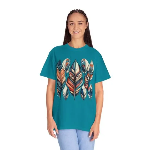 Bohemian Feathers Unisex T-Shirt - Artistic Nature Design - Image 33