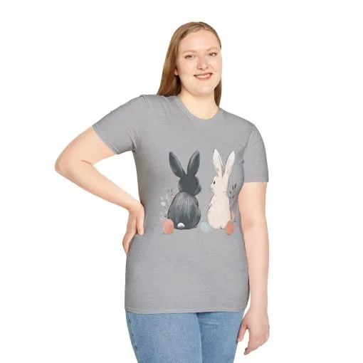Cute Bunny Love Unisex Softstyle T-Shirt for Easter Celebrations - Image 14
