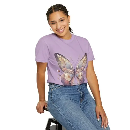 Butterfly Wings Unisex Garment-Dyed T-Shirt - Nature-Inspired Design - Image 4