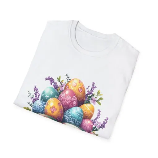 Easter Floral Eggs Unisex Softstyle T-Shirt - Image 6