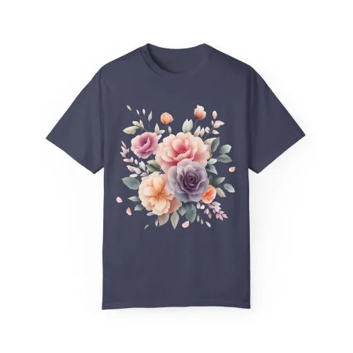 Floral Garden Unisex Garment-Dyed T-Shirt | Soft and Stylish Tee for Spring and Summer Occasions - Image 33