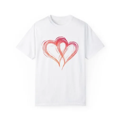 Love Hearts Unisex Garment-Dyed T-Shirt - Perfect for Valentine's Day & Casual Wear - Image 5
