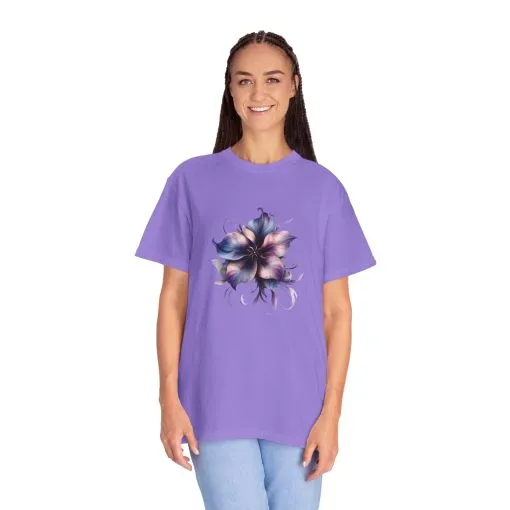 Floral Unisex Garment-Dyed T-Shirt - Vibrant Flower Design for Nature Lovers - Image 11