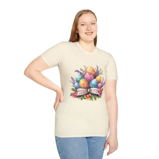 Easter Floral Eggs Unisex Softstyle T-Shirt - Image 15