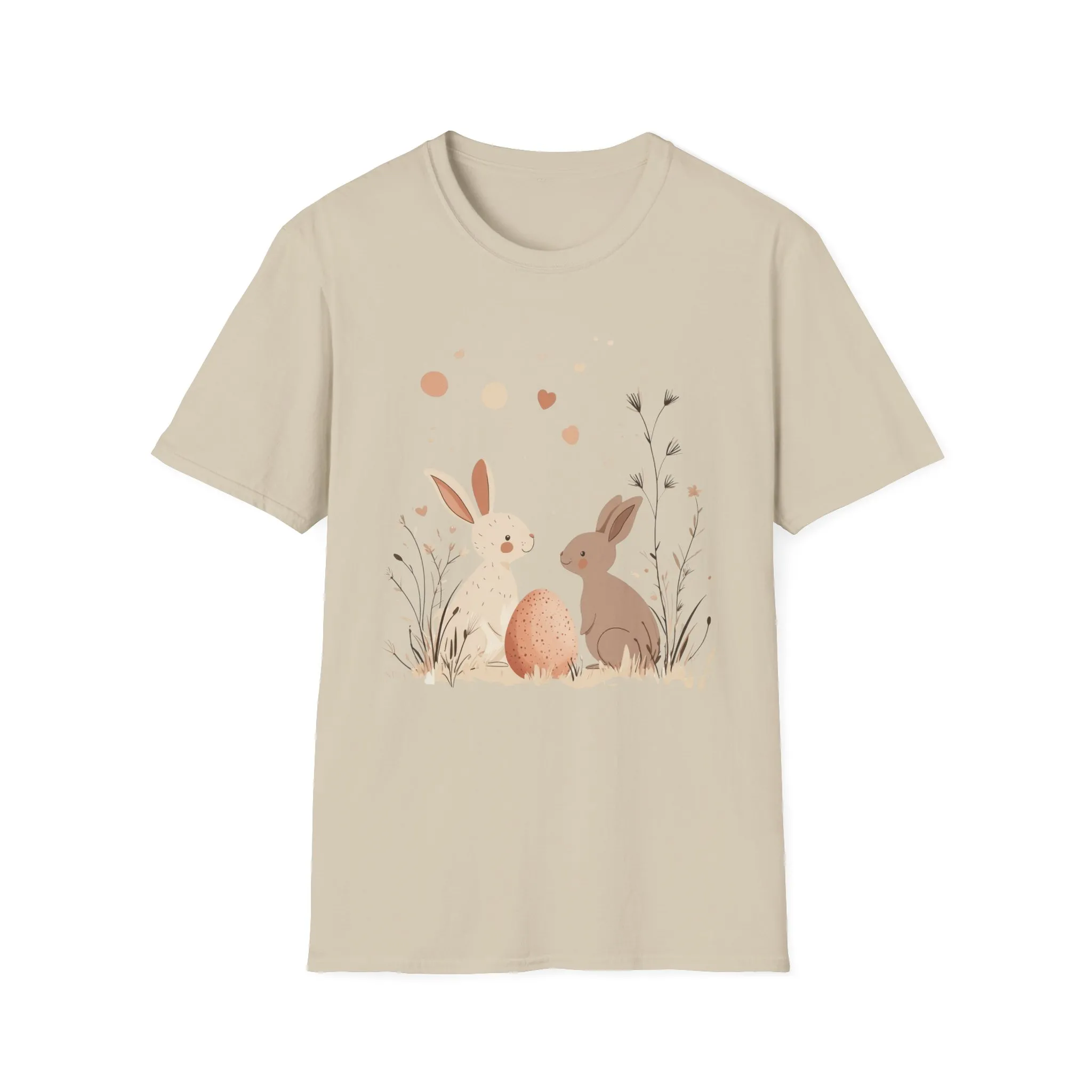 Spring Bunny Love Unisex Softstyle T-Shirt - Cute Floral Design for Easter Celebrations