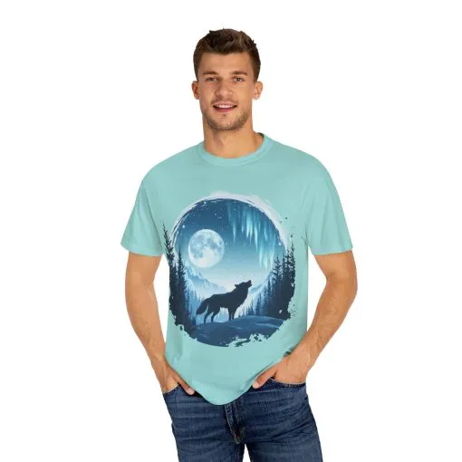 Mystical Wolf Moon T-shirt - Unisex Garment-Dyed Tee for Nature Lovers - Image 11