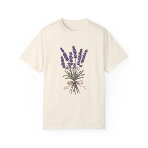 Lavender Bouquet Unisex Garment-Dyed T-Shirt - Nature-Inspired Tee for Relaxation and Everyday Comfort - Image 5