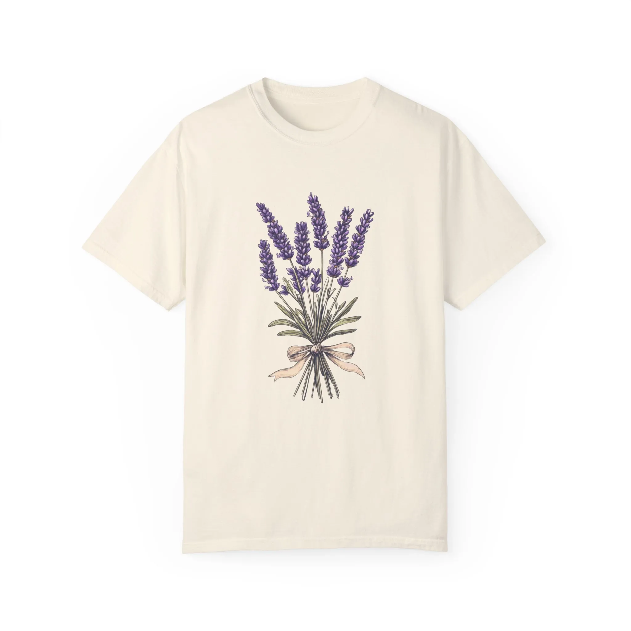 Lavender Bouquet Unisex Garment-Dyed T-Shirt - Nature-Inspired Tee for Relaxation and Everyday Comfort - Image 5