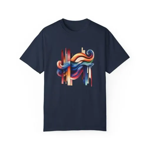 Colorful Abstract Art Unisex Garment-Dyed T-Shirt | Trendy Graphic Tee for Art Lovers - Image 29