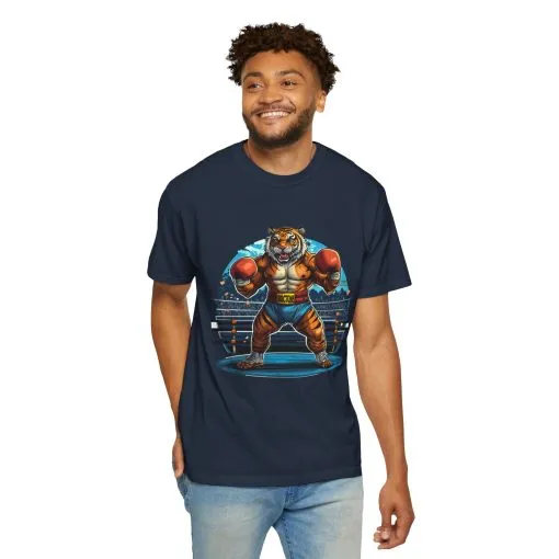Boxing Tiger Unisex Garment-Dyed T-shirt | Sporty, Bold Graphic Tee for Animal Lovers - Image 48