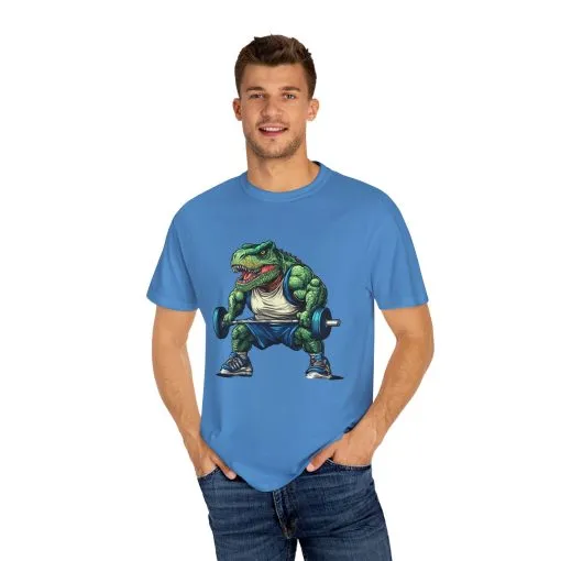 Gym Dinosaur Unisex Garment-Dyed T-Shirt - Fitness Tee for Workout Enthusiasts - Image 32