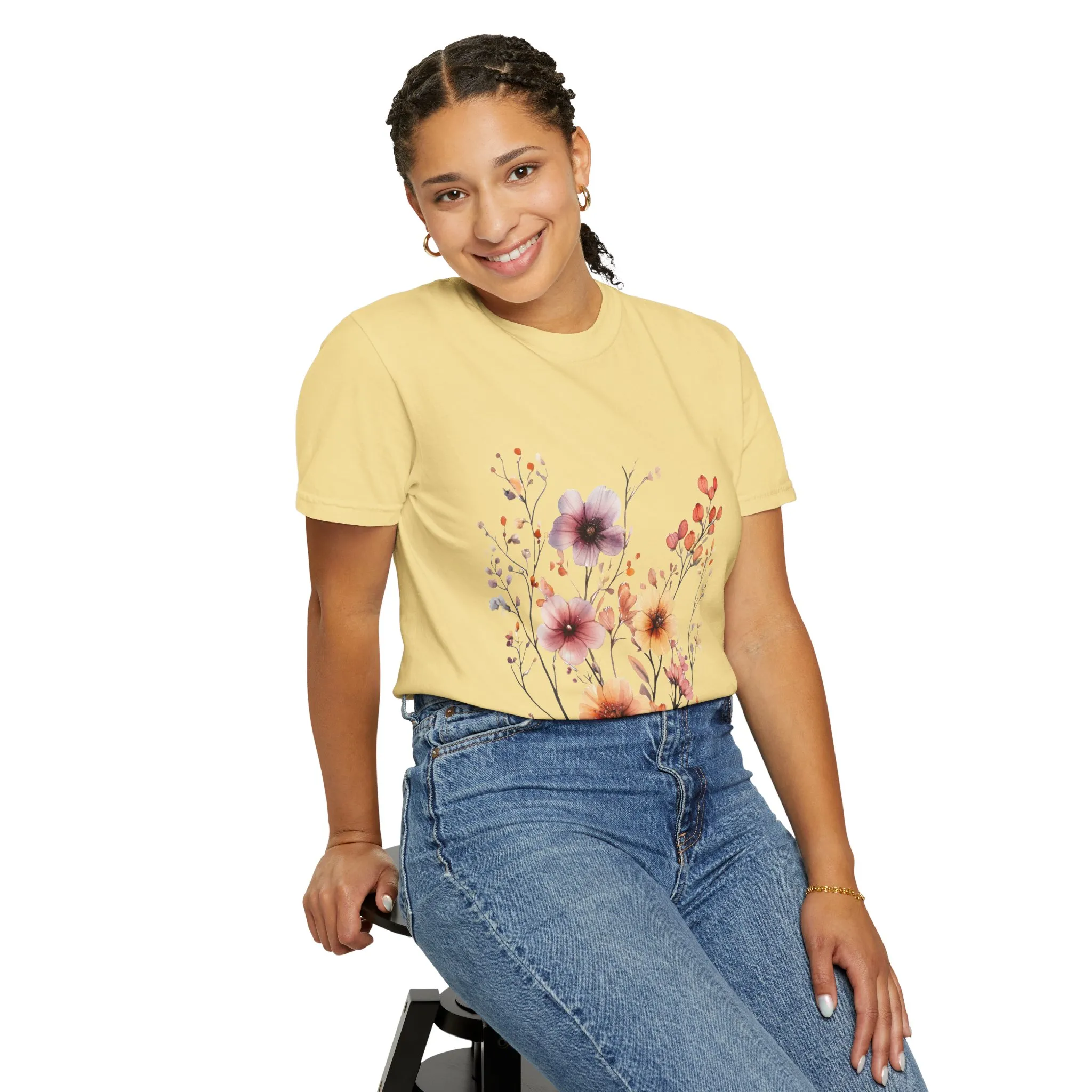 Floral Garden Unisex Garment-Dyed T-Shirt - Perfect for Spring and Casual Wear - Image 24