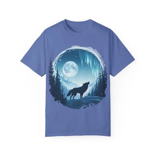 Mystical Wolf Moon T-shirt - Unisex Garment-Dyed Tee for Nature Lovers - Image 13
