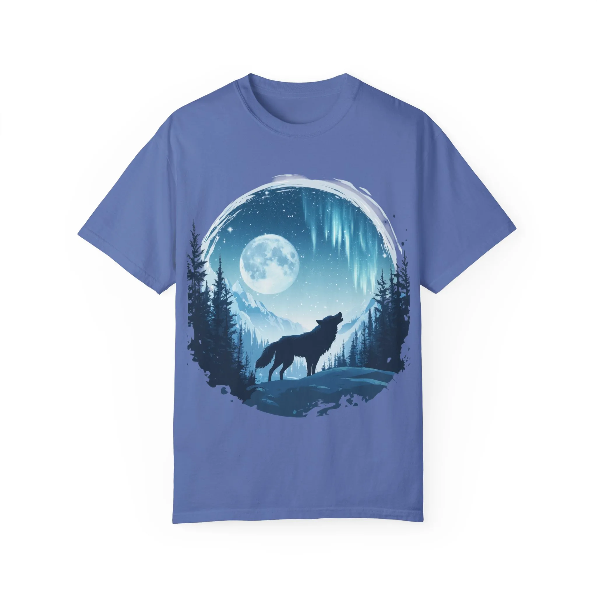 Mystical Wolf Moon T-shirt - Unisex Garment-Dyed Tee for Nature Lovers - Image 13