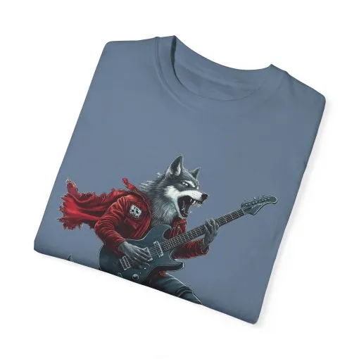 Rockin' Wolf Unisex Garment-Dyed T-Shirt - Perfect for Music Lovers - Image 10