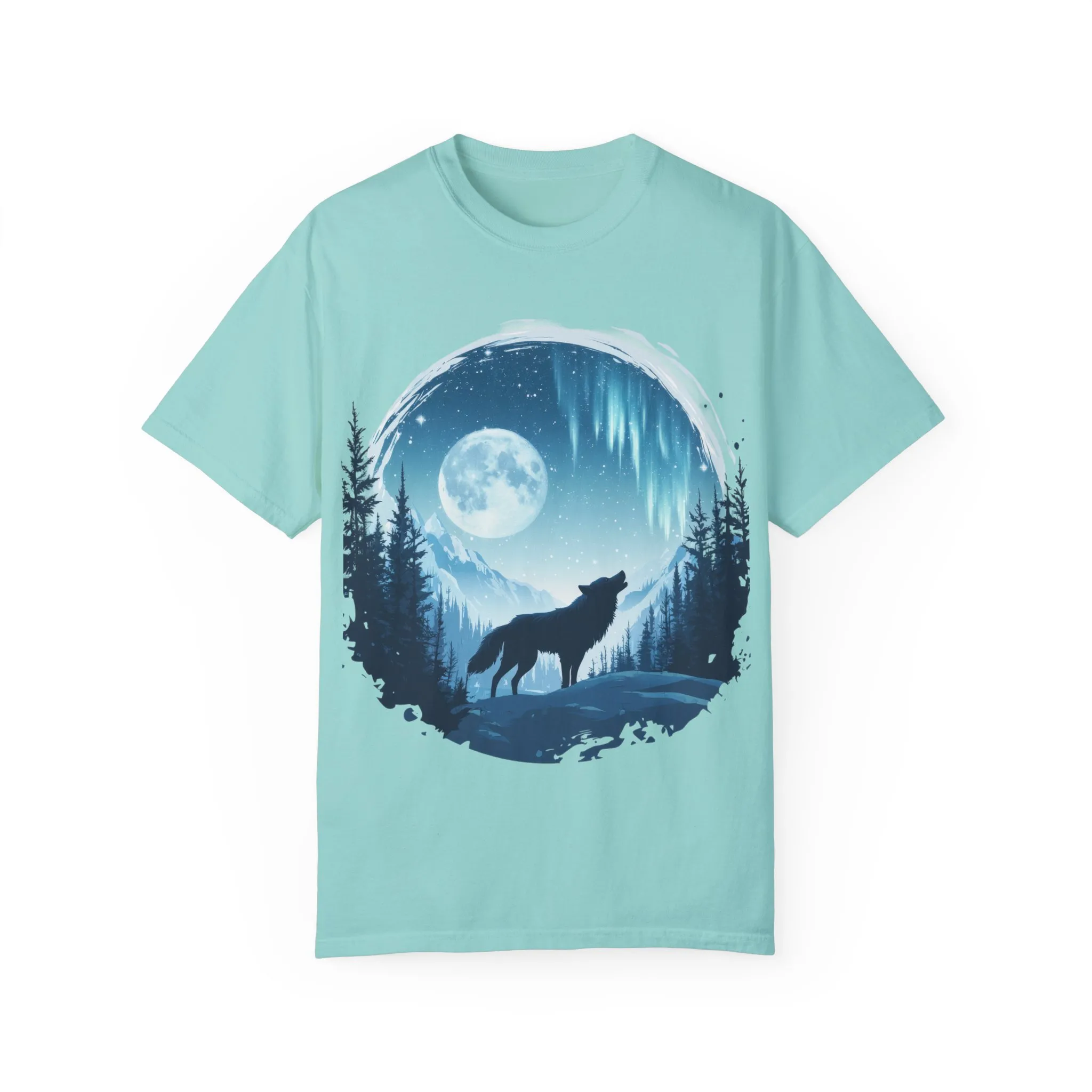 Mystical Wolf Moon T-shirt - Unisex Garment-Dyed Tee for Nature Lovers - Image 9