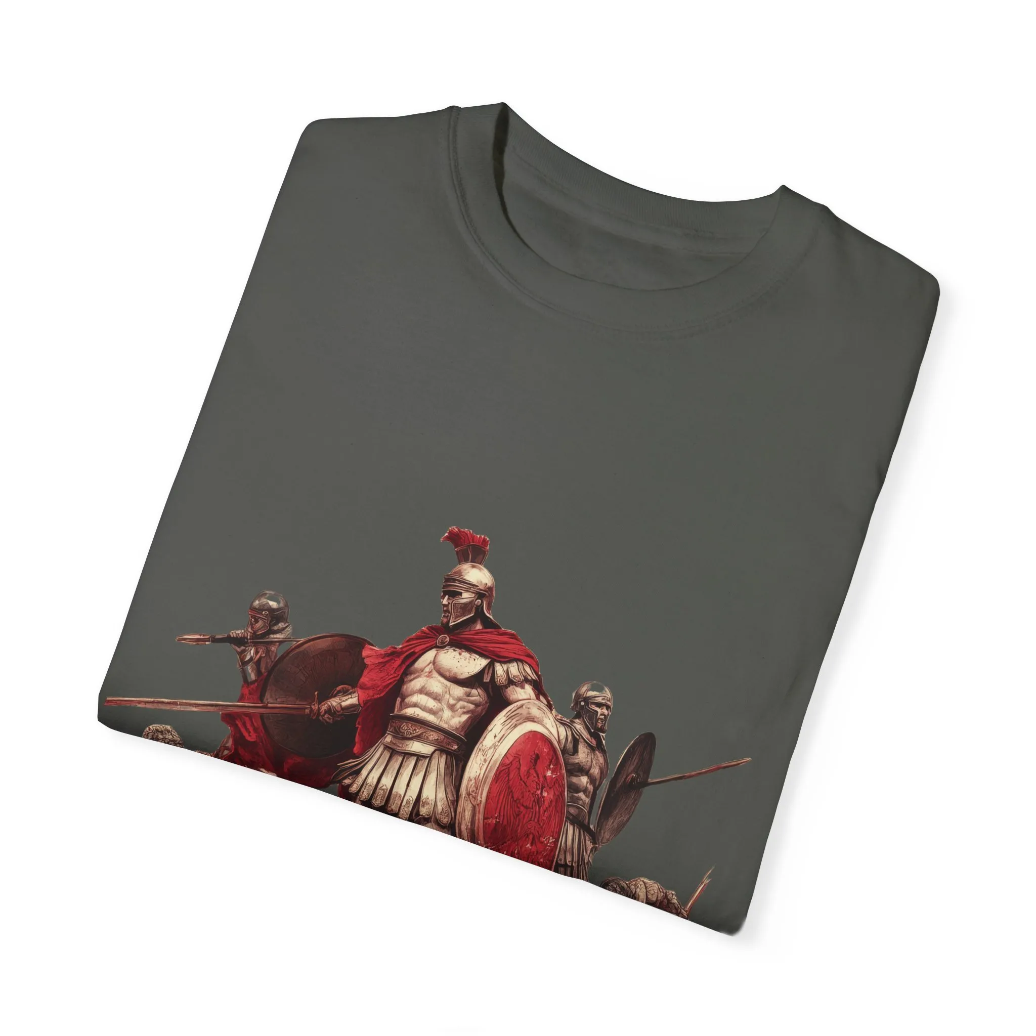 Warrior Spirit Unisex Garment-Dyed T-Shirt - Bold Roman Gladiator Design - Image 6