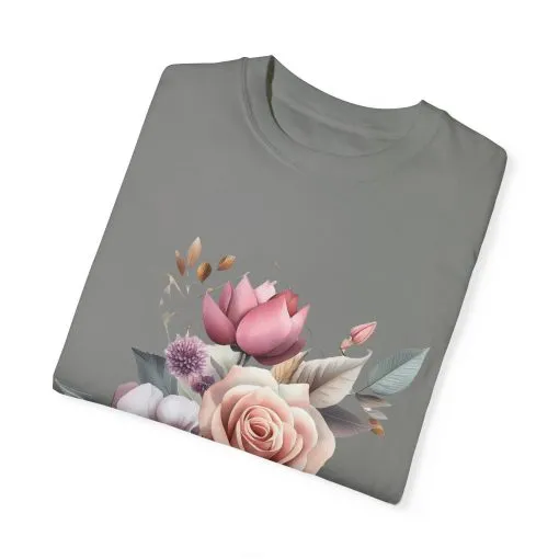 Floral Bouquet Unisex Garment-Dyed T-Shirt - Perfect for Spring Celebrations - Image 14