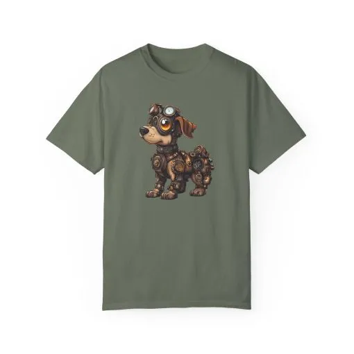 Steampunk Dog Unisex Garment-Dyed T-Shirt - Image 25